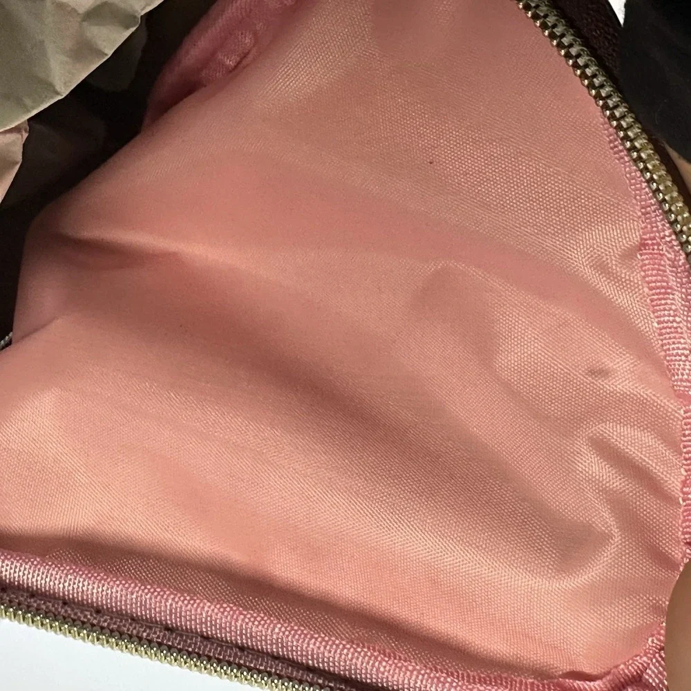 Juicy Couture Velour Cosmetic Bag Set Pink Embossed Hearts Gold Crest